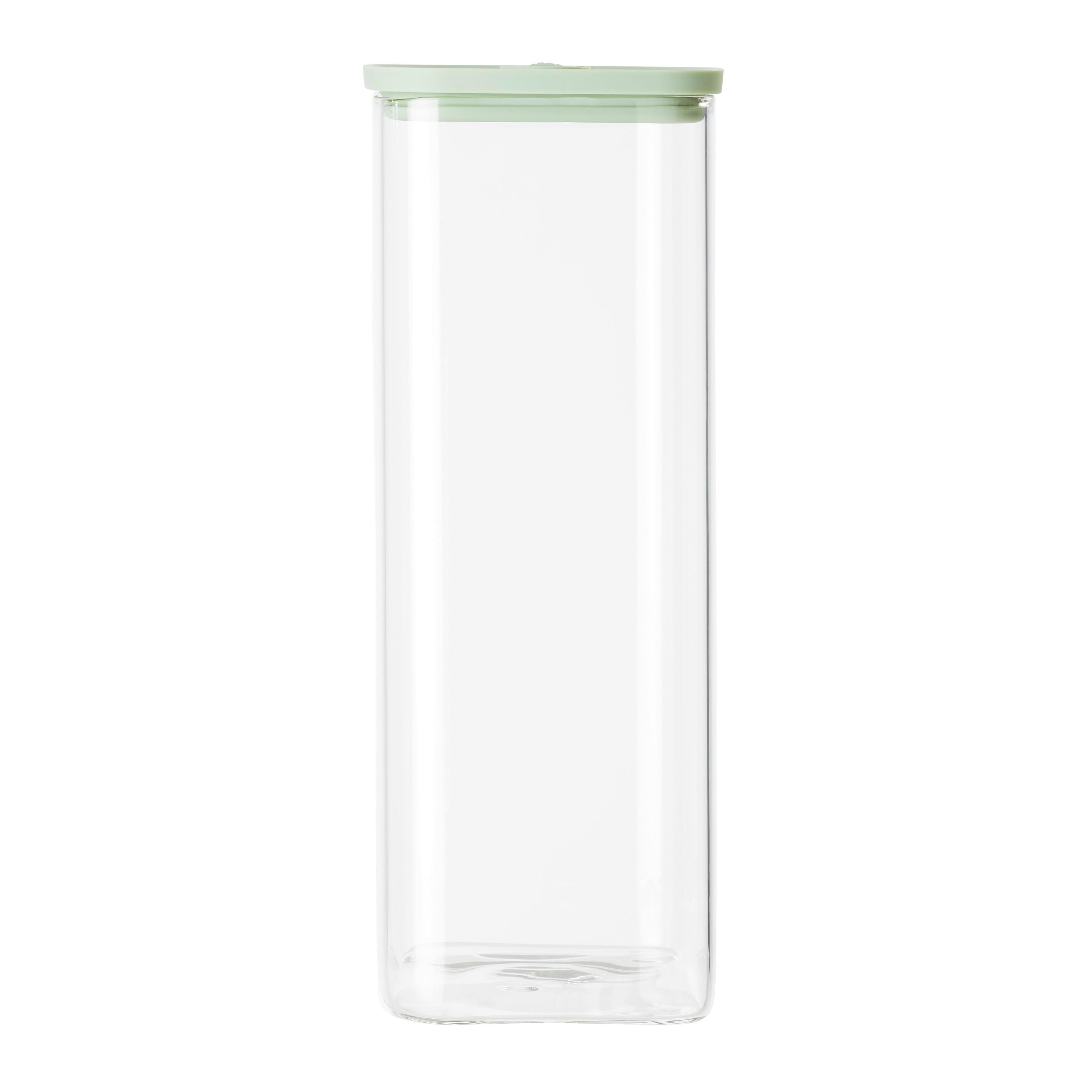 SKLENĚNÁ DÓZA NA POTRAVINY SELINA - CA. 2,1L - zelená/čiré, Moderní, plast/sklo (10,3/26,8/10,3cm) - Modern Living