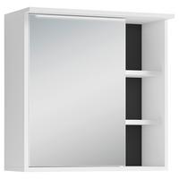 Spiegelschrank Wellness Schwarz/Weiß B: 60 cm - Schwarz/Weiß, MODERN, Glas/Holzwerkstoff (60/61/28cm) - MID.YOU