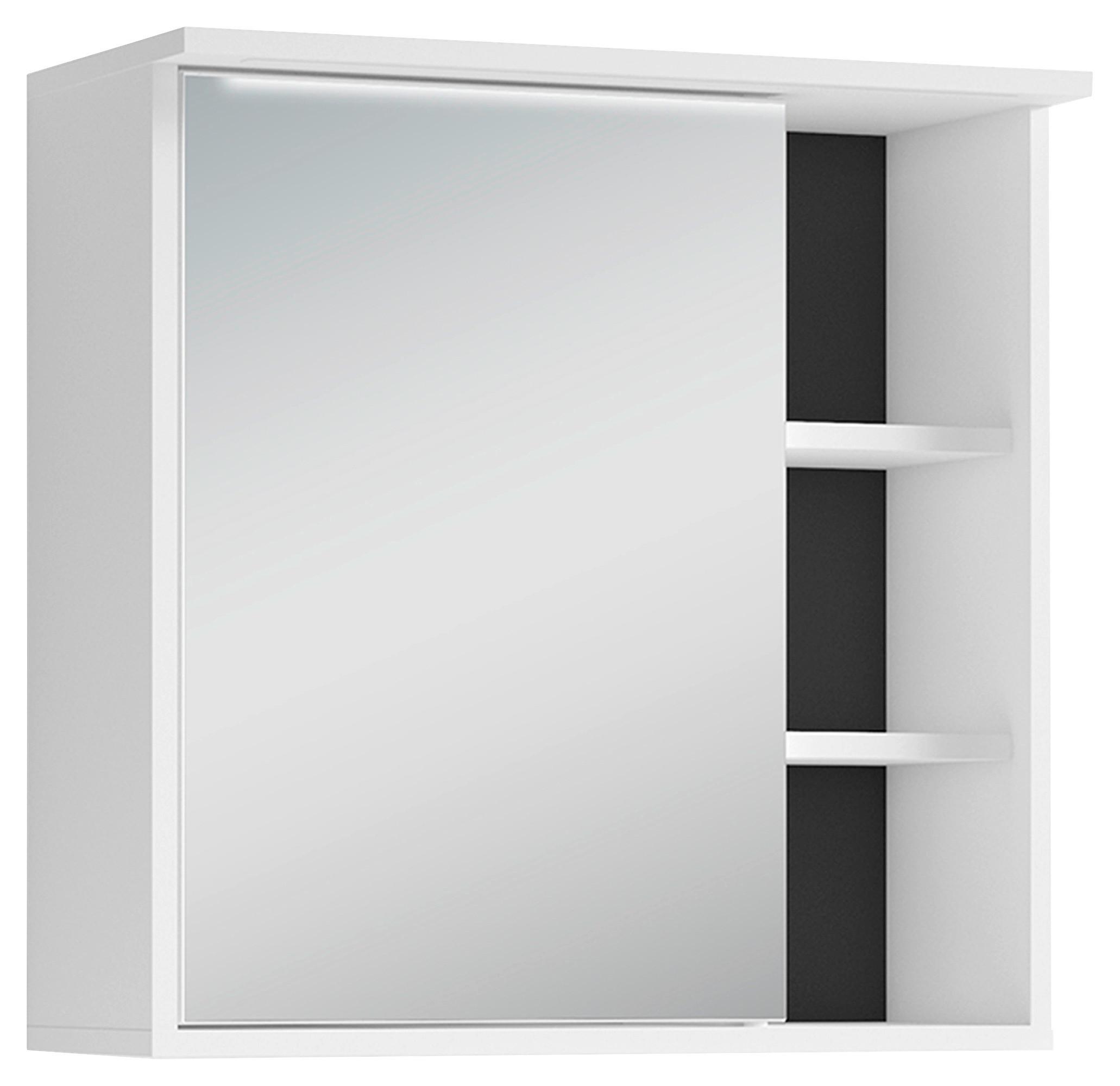 Spiegelschrank Wellness Schwarz/Weiß B: 60 cm