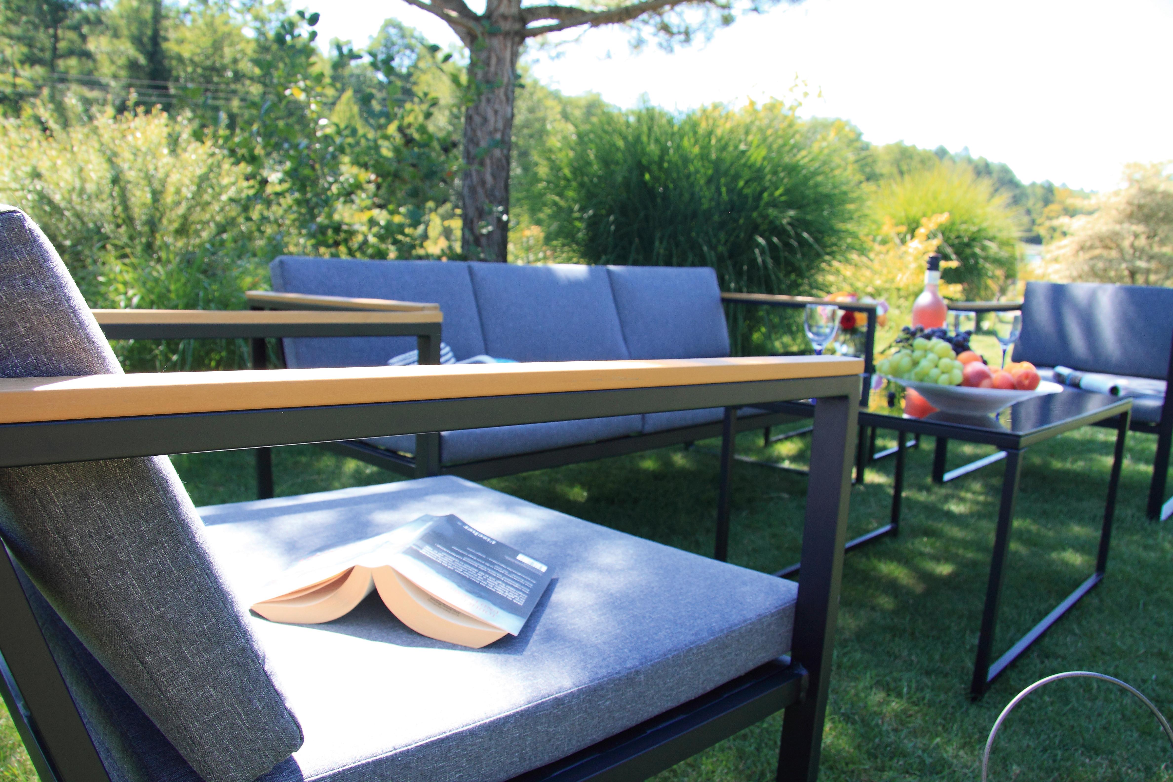 Acamp Loungegarnitur 5-Teilig Acamp Metall/Textil mit Kissen