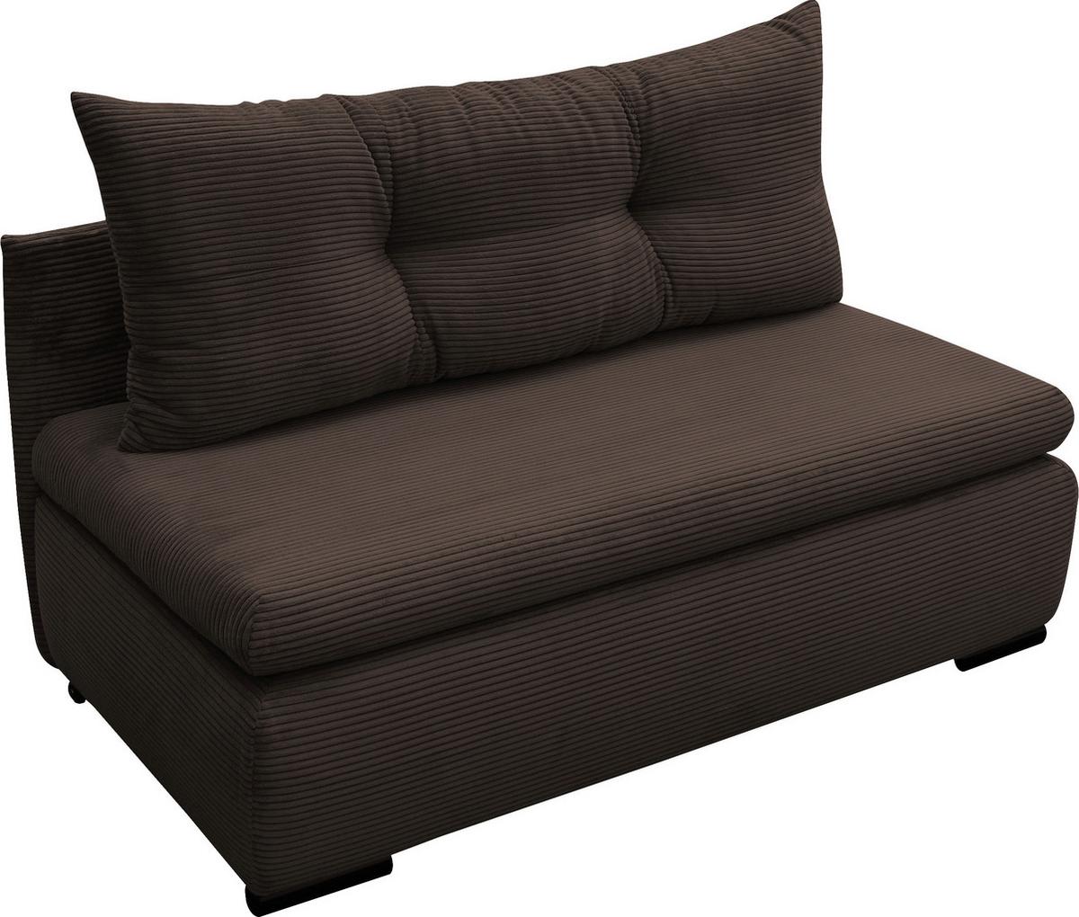 Schlafsofa Mit Bettkasten Yellow B: 154 Cm Cord Braun - Schwarz/Braun, Design, Textil (154/93/85cm) - MID.YOU