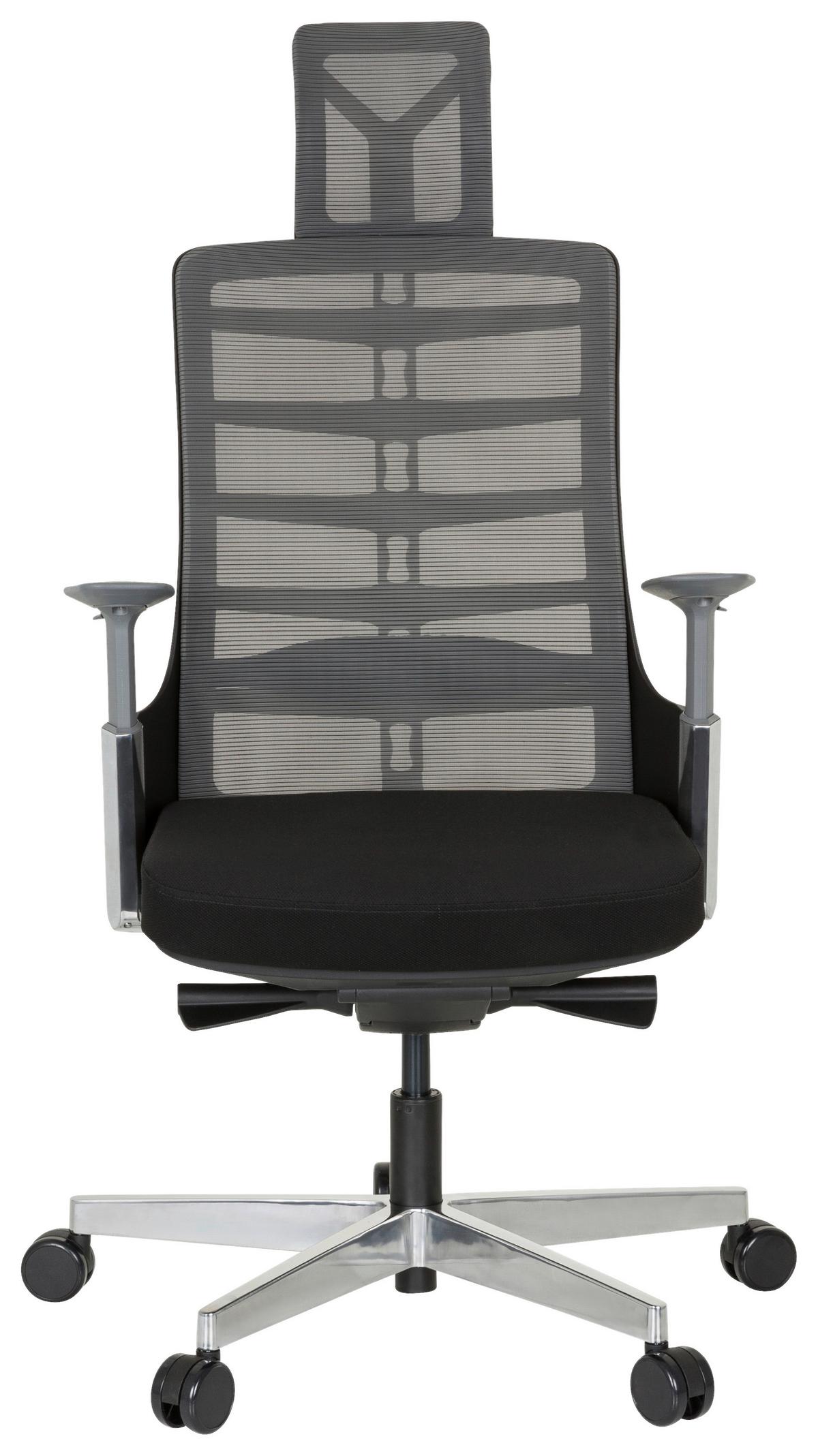 Drehstuhl Skarif Grau/Schwarz - Alufarben/Schwarz, MODERN, Kunststoff/Textil (64/128/62cm) - MID.YOU