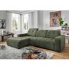 Ecksofa Vicari Dunkelgrün S: 292x185cm - Dunkelgrün/Schwarz, MODERN, Textil (292/185cm) - Livetastic
