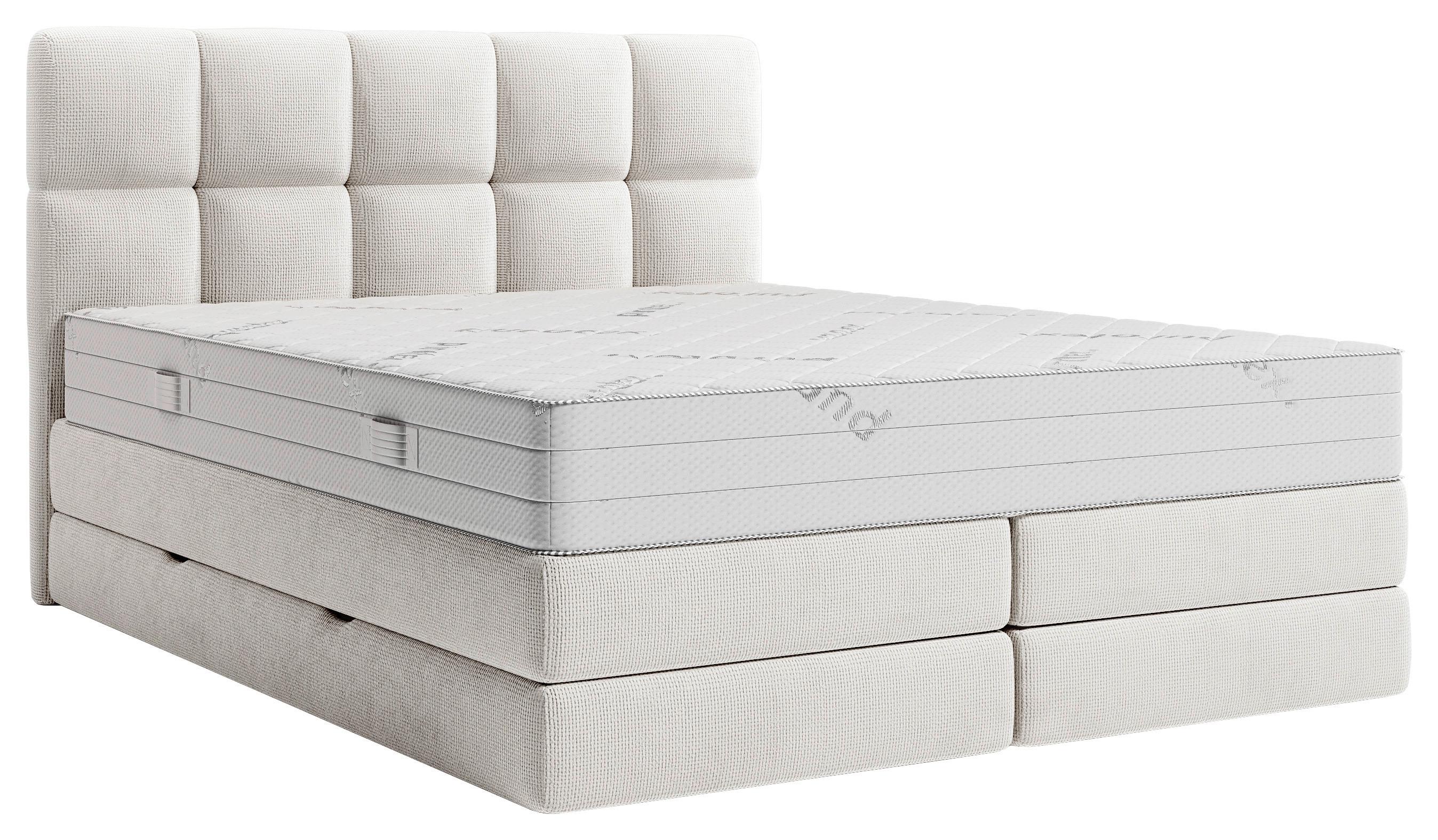 Boxspringbett Toni Mit Bettkasten 160x200 Cm - Schwarz/Weiß, KONVENTIONELL, Holz/Holzwerkstoff (160/200cm)