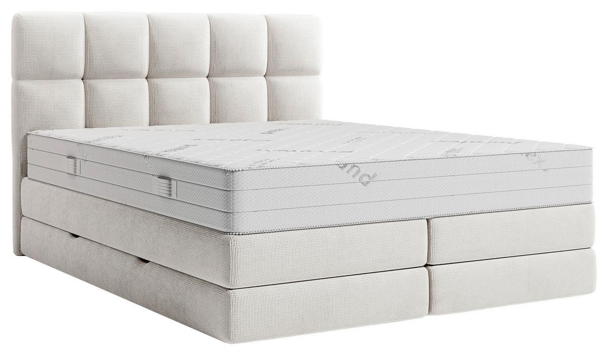 Boxspringbett Toni mit Bettkasten 180x200 cm - Schwarz/Weiß, KONVENTIONELL, Holz/Holzwerkstoff (180/200cm)