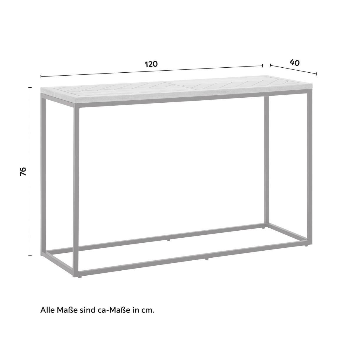 Konzolový stolek CATALINA barvy dubu - černá/barvy dubu, Moderní, kov/dřevo (120/40/76cm) - Livetastic