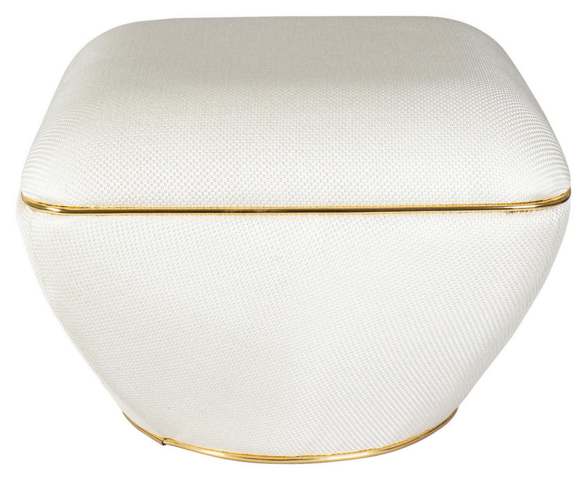 Hocker Contessa Beige/Goldfarben D: 60 cm - Beige/Goldfarben, Design, Textil (60/42,5cm) - Kayoom