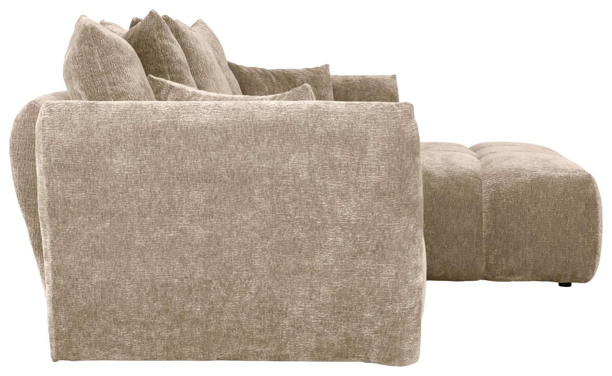 Univerzálna sedačka CAMMELLIO, sivohnedá ženilka, 7 vankúšov - čierna/taupe, Modern, textil (296/189cm) - Mömax