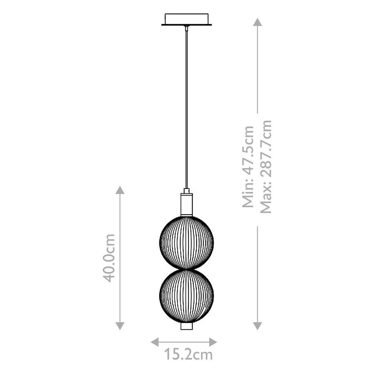 Függeszték Qn-Palmas-2mp-Bg - aranyszínű, Design, üveg/fém (15,2/40cm) - Elstead Lighting