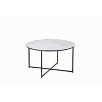 Couchtisch Schwarz/weiß D: 80 Cm - Schwarz/Weiß, Design, Glas/Metall (80/80/45cm) - Livetastic