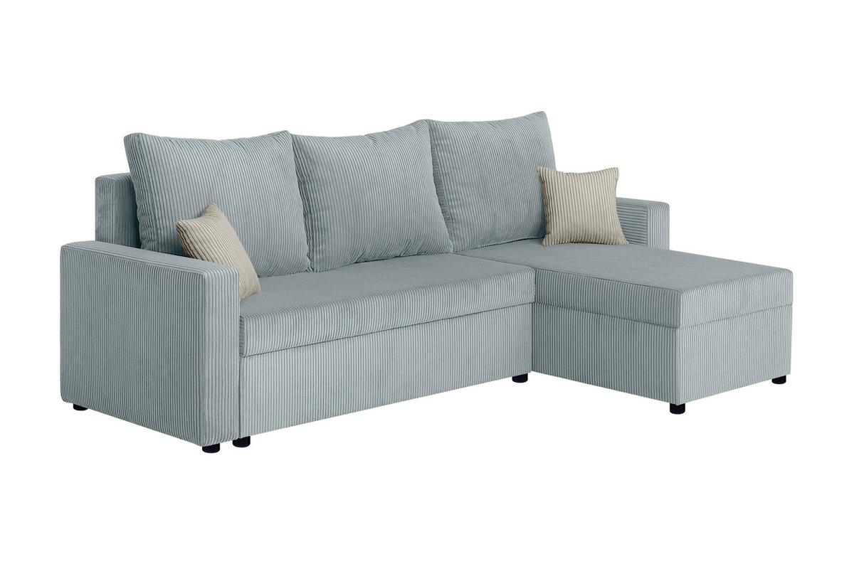 Ecksofa Star Mintgrün S: 228x147 cm - Creme/Schwarz, Design, Holzwerkstoff/Textil (228/147cm) - P & B