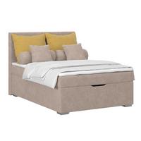 Čalúnená posteľ ADRIA 140x200 cm, cappuccino - cappuccino/chrómová, Konventionell, drevo/textil