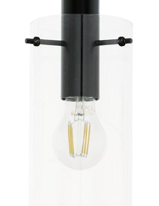 Hängeleuchte Montefino H: 110 cm 1-Flammig, Retro-Design - Klar/Schwarz, MODERN, Glas/Metall (11/110cm)