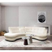 Ecksofa Bretania, Weiß S: 113x300 cm - Schwarz/Weiß, Design, Textil (113/300cm) - Livetastic