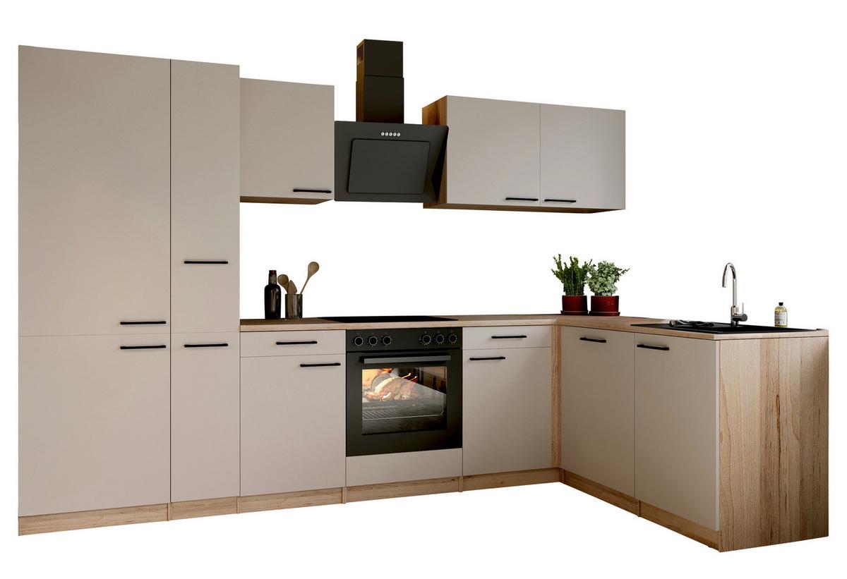 ECKKÜCHE Merle, Kaschmir S: 310x172cm - Kaschmir/Eichefarben, Trend, Holzwerkstoff (310/172cm) - Respekta
