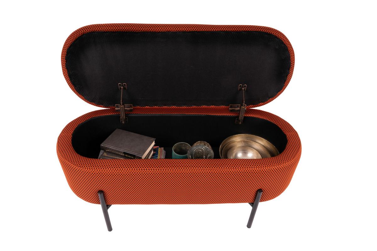 Sitzbank Carla Orange, mit Stauraum, L: 95 cm - Design (95/43/36cm)