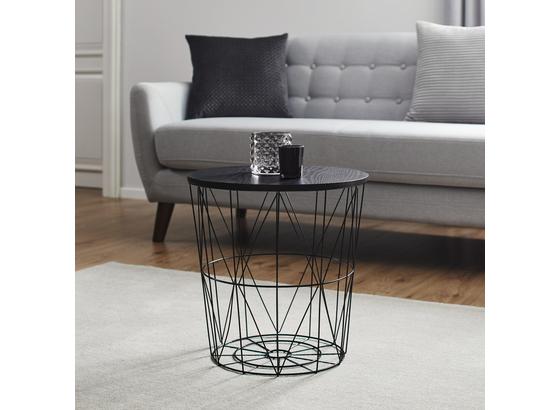 Príručný Stolík Josie - čierna, Moderný, kov/drevo (40/41cm) - Modern Living Príručný Stolík Josie - čierna, Moderný, kov/drevo (40/41cm) - Modern Living