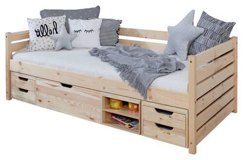 Stauraumbett Naomi - Naturfarben, MODERN, Holz (90/200cm) - MID.YOU