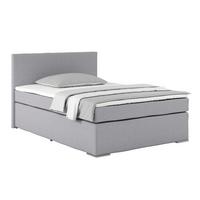 Postel Boxspring NERO PL: 140/200 cm, šedá/černá - světle šedá/barvy chromu, Konvenční, kov/textil (140/200cm)