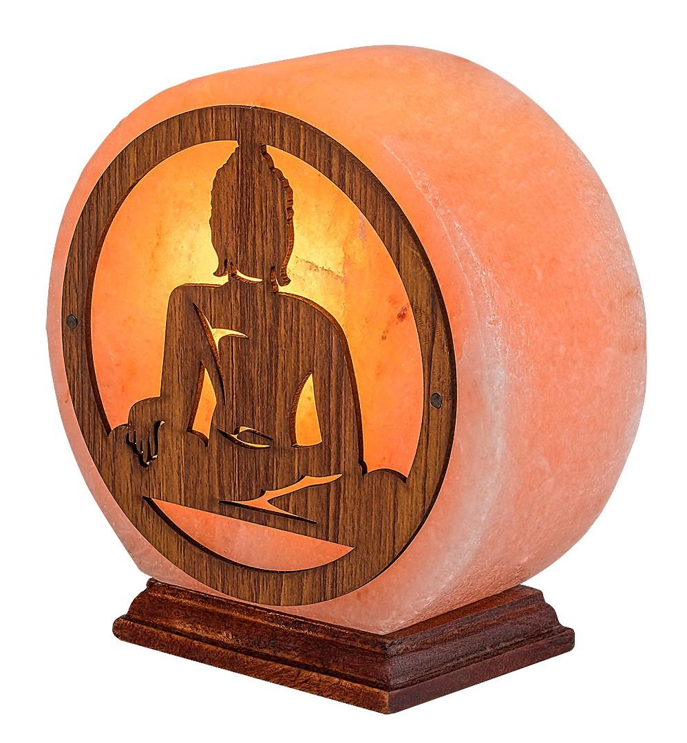 Sólámpa Zenova - barna/narancs, Basics, kő/fa (16.5cm)