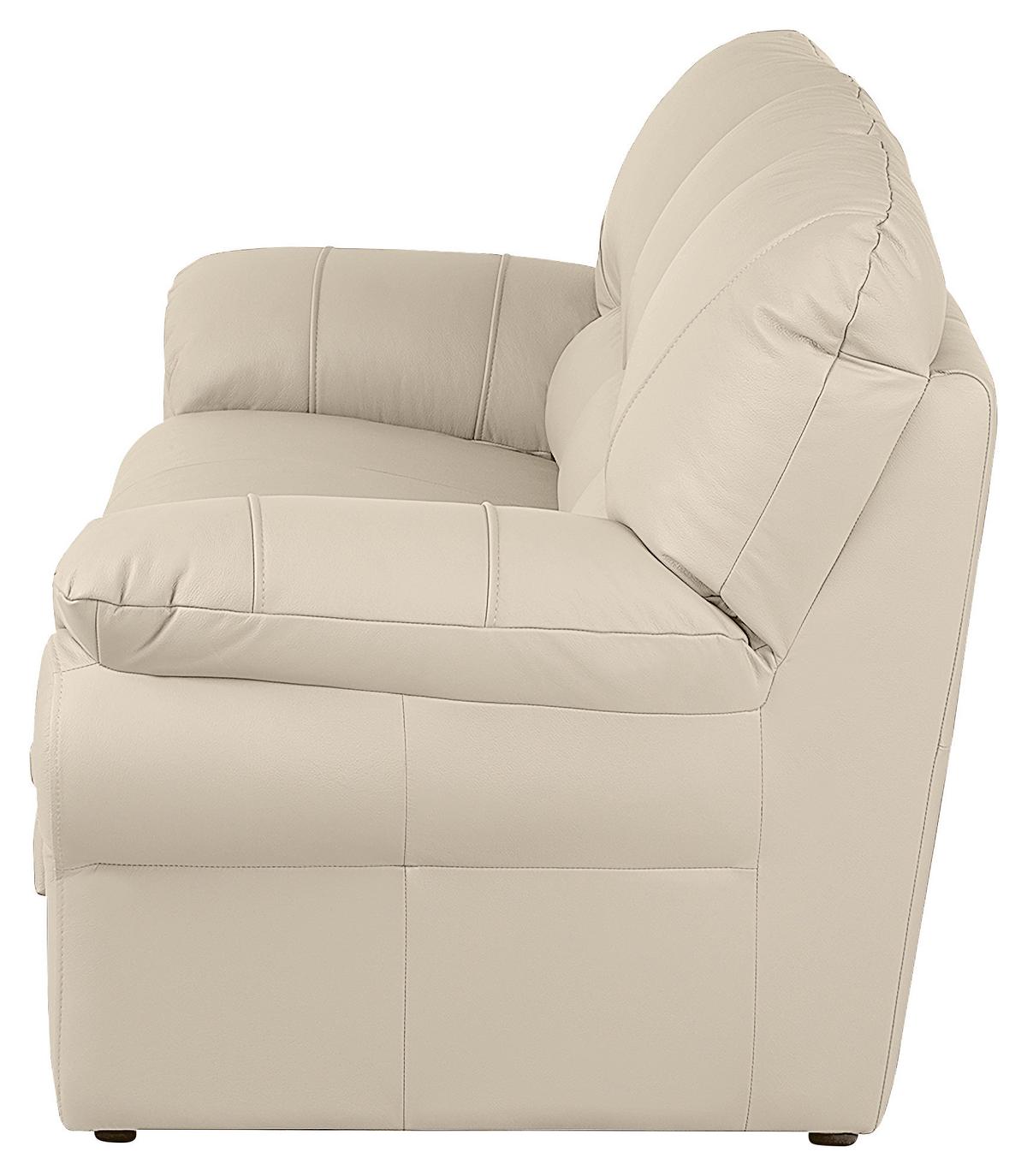 Schlafsofa Oslo, Beige B: 205 Cm - Beige/Schwarz, Design, Leder (205/92/85cm) - Livetastic