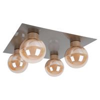 Deckenleuchte Exkl. 4xg9, 20w - Silberfarben, Trend, Glas/Metall (40/40/18cm) - Näve