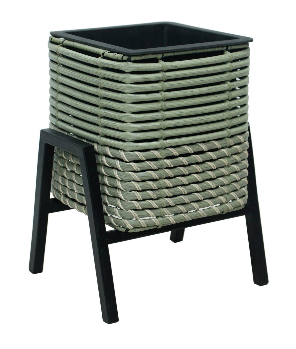 Virágkaspó Marlisa - fekete/zöld, Konventionell, műanyag/fém (24/20/30cm) - Luca Bessoni