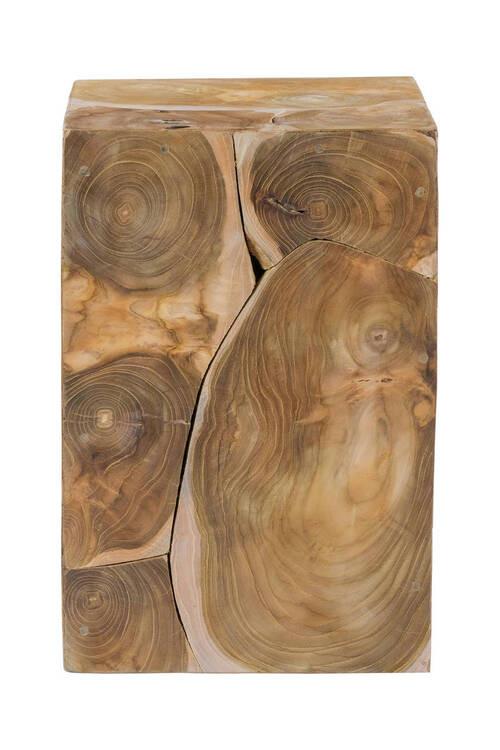 Beistelltisch aus Teakholz Radix, Natur - Naturfarben, Natur, Holz (30/30/45cm) - Kayoom