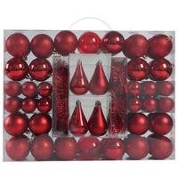 sada vianočných gulí 90-dielna sada - červená, plast - Mömax
