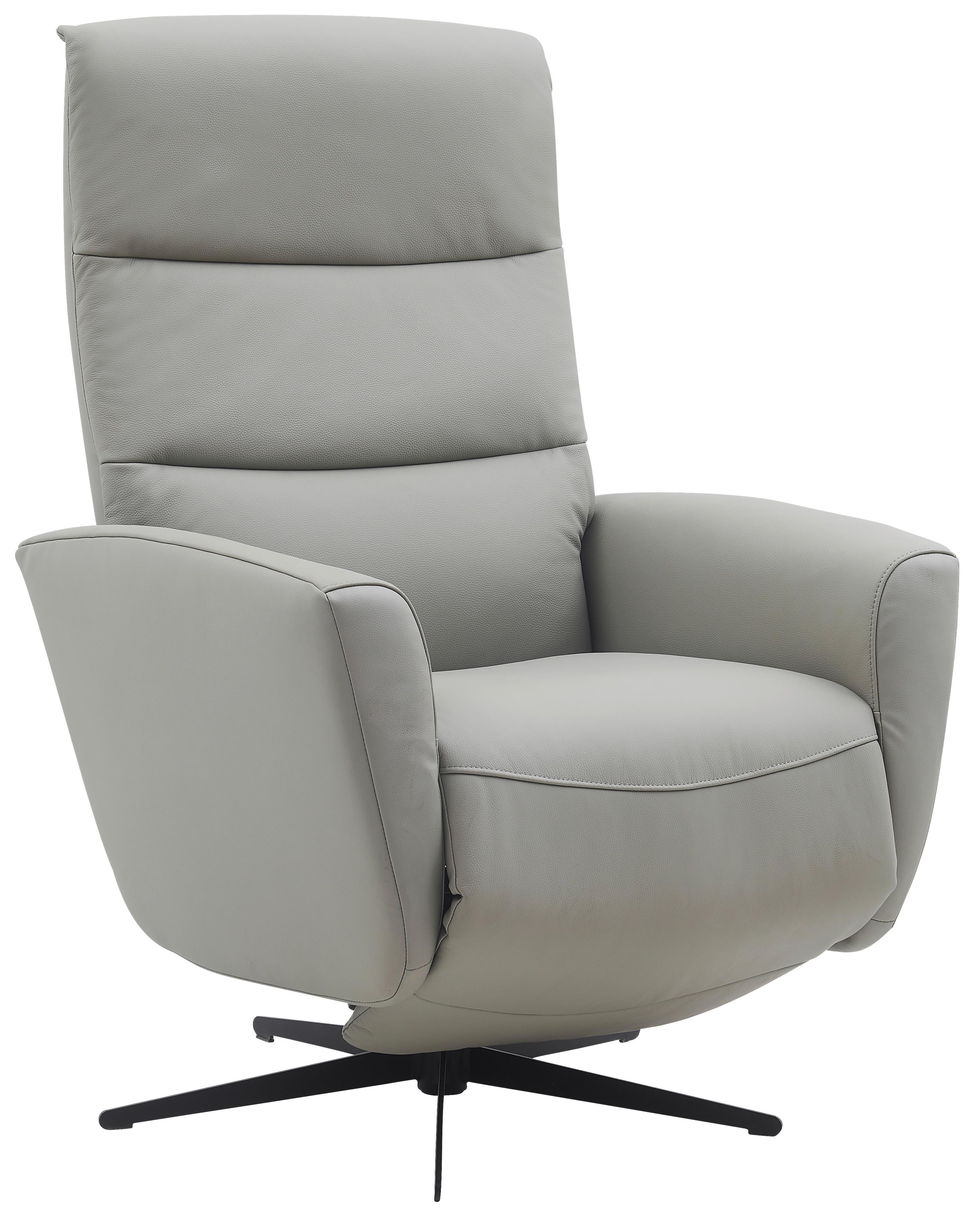 Fernsehsessel Park - Schwarz/Grau, Design, Leder/Textil (76/104/77cm) - Livetastic