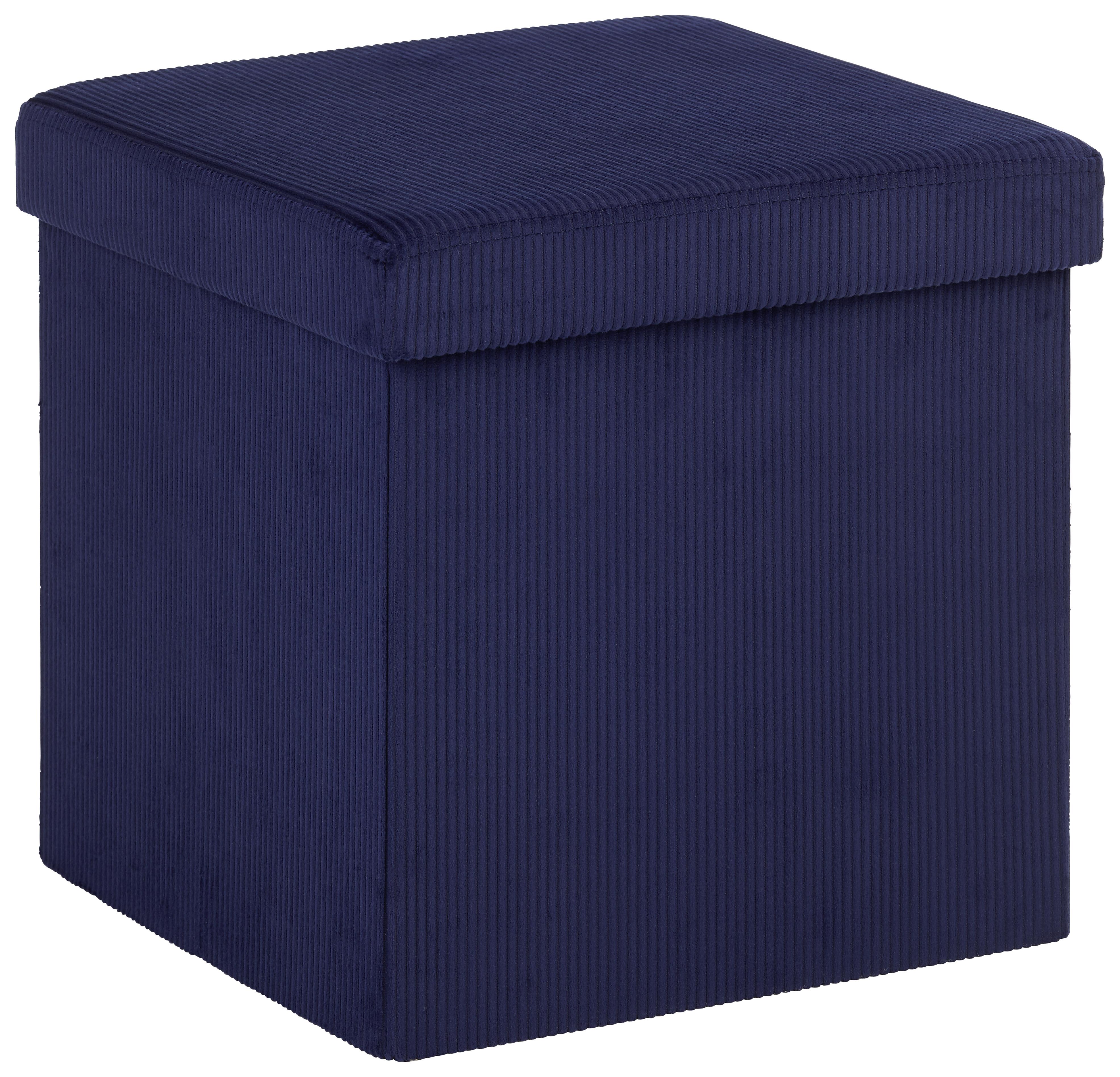 SEDACÍ BOX CORD - tmavě modrá, textil (38/38/38cm) - Mömax