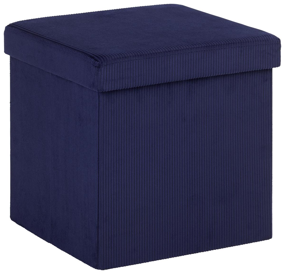 SEDACÍ BOX CORD - tmavě modrá, textil (38/38/38cm) - Mömax