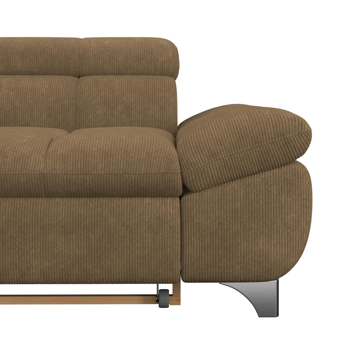Ecksofa Gemini Braun, B: 234cm - Chromfarben/Braun, KONVENTIONELL, Textil (234/312cm)