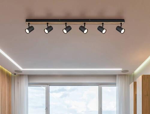 Strahler 57911-6dbw - Dunkelbraun/Schwarz, Natur, Holzwerkstoff/Metall (115/6/13,5cm) - Globo