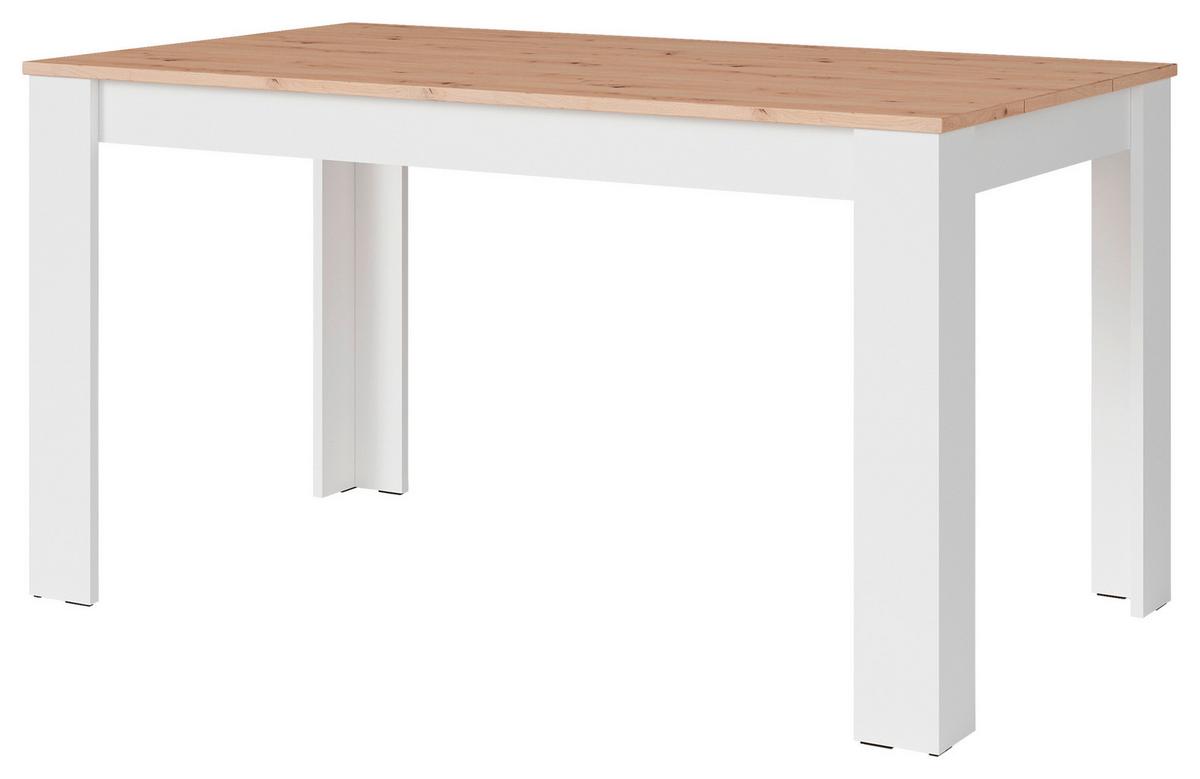 Esstisch Nori Eiche Artisan/weiß B: 75 Cm - Weiß/Eiche Artisan, LIFESTYLE, Holzwerkstoff (140/75/80cm) - MID.YOU
