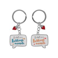Schlüsselanhänger Schriftzug Blau/orange/weiß 2er-Set - Blau/Orange, Basics, Papier/Metall (10,5/15,5/0,6cm) - Sheepworld