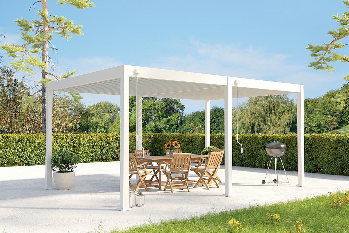 Pergola 360x530 Cm Wetterbeständig, Weiß - Weiß Hochglanz, Basics, Metall (360/255/530cm)