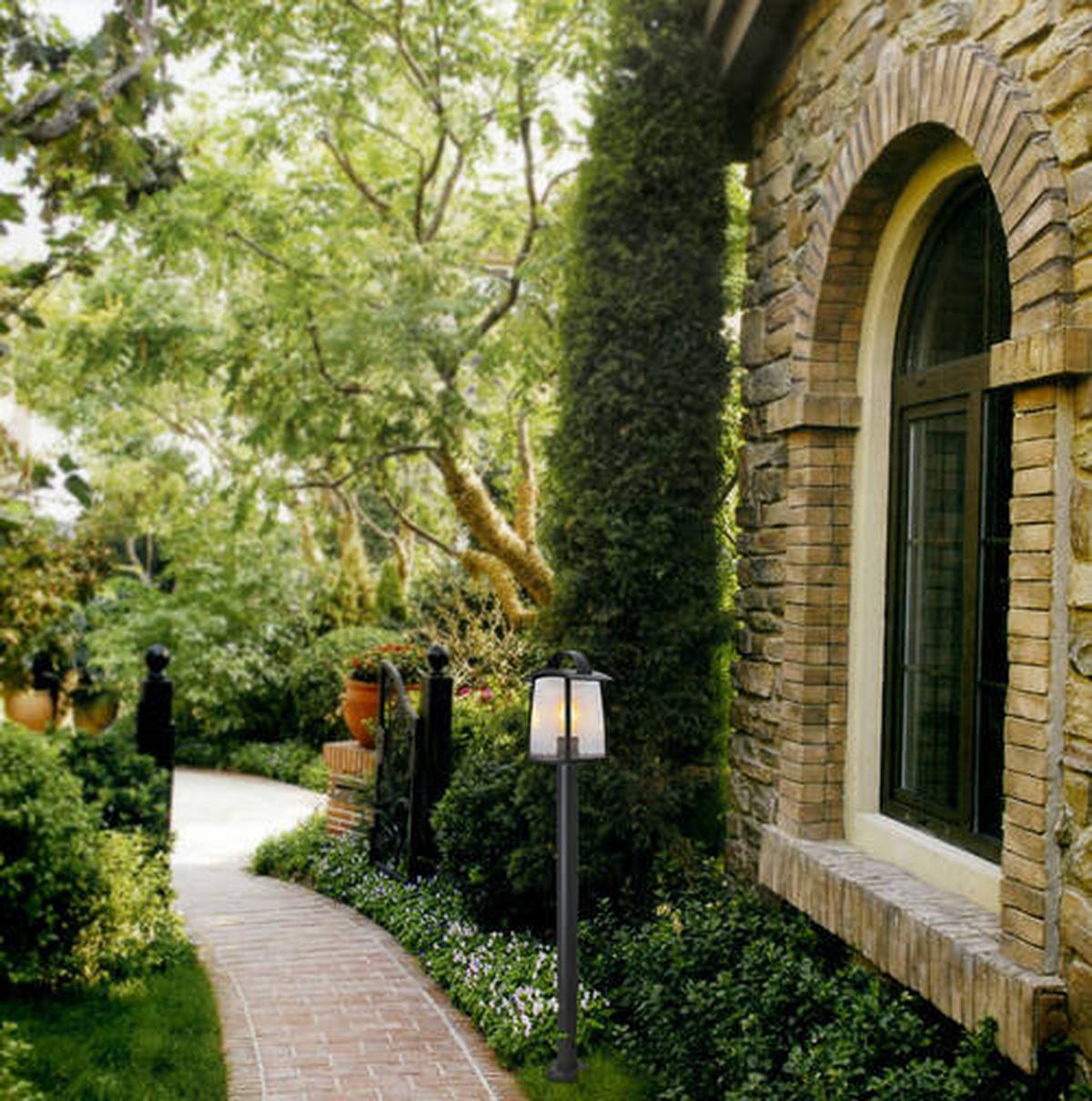 Außenleuchte Kelsey 40 Watt, Glas - Klar/Schwarz, Design, Glas/Metall (103,50/17,00/15,00cm)