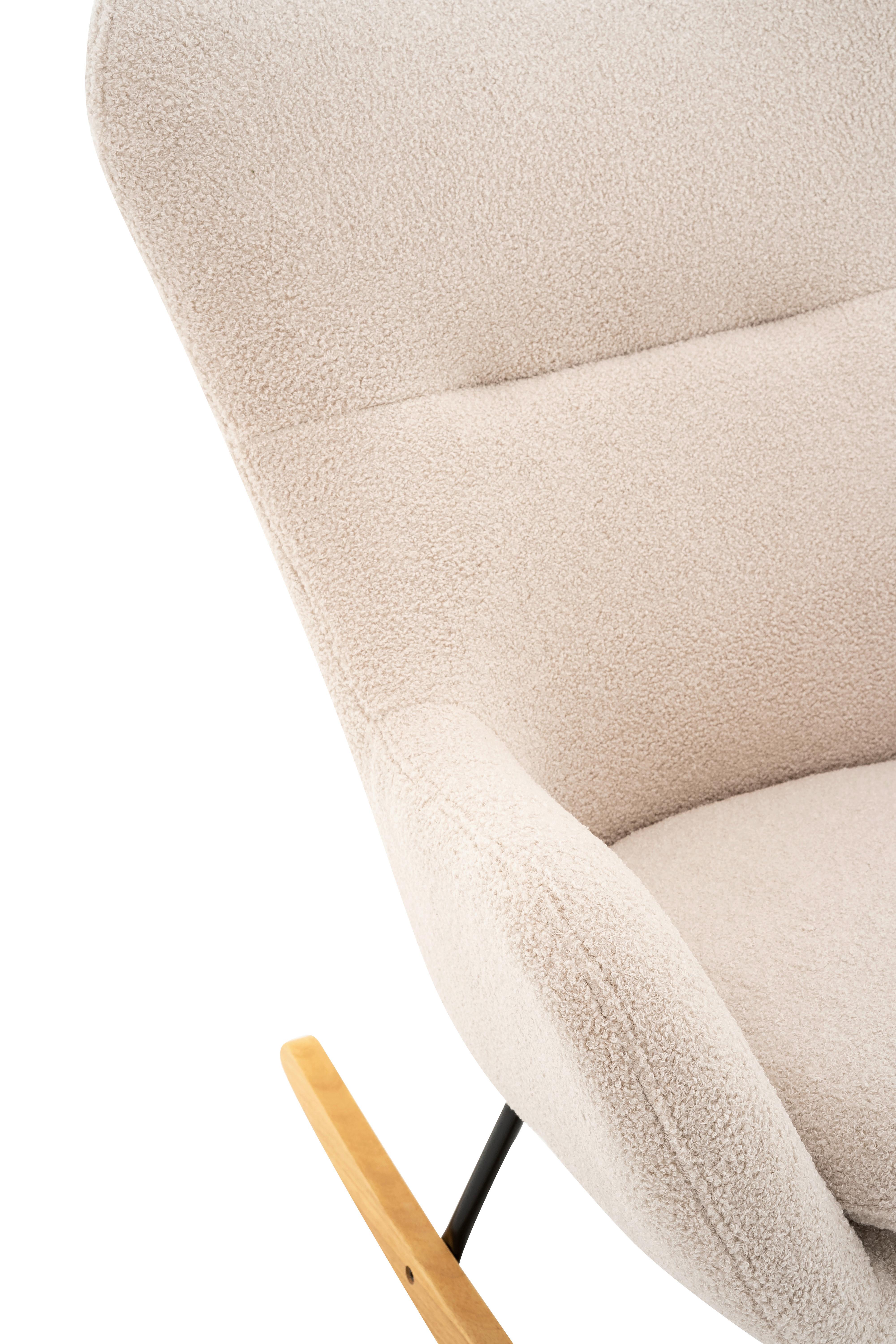 Schaukelstuhl Rocking Scandi Hellgrau B: 75 Cm - Hellgrau/Schwarz, MODERN, Holz/Textil (75/102/80cm) - MID.YOU