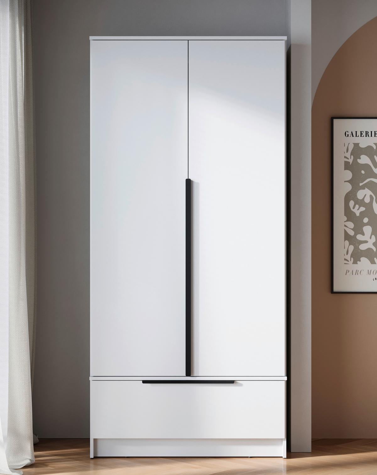 ŠATNÍ SKŘÍŇ SPIRIT - bílá/černá, Konvenční, kov/kompozitní dřevo (90,2/192,9/51cm) - MID.YOU