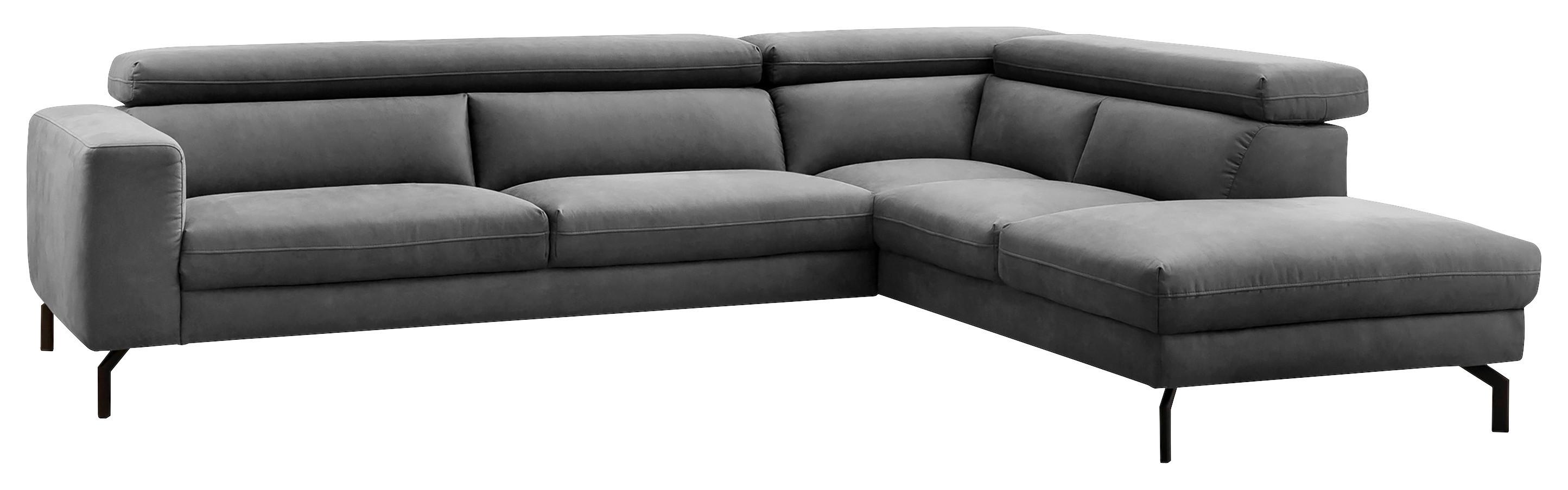 Ecksofa California - Dunkelgrau/Schwarz, MODERN, Textil (305/233cm) - Trendmanufaktur