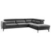 Ecksofa California - Dunkelgrau/Schwarz, MODERN, Textil (305/233cm) - Trendmanufaktur