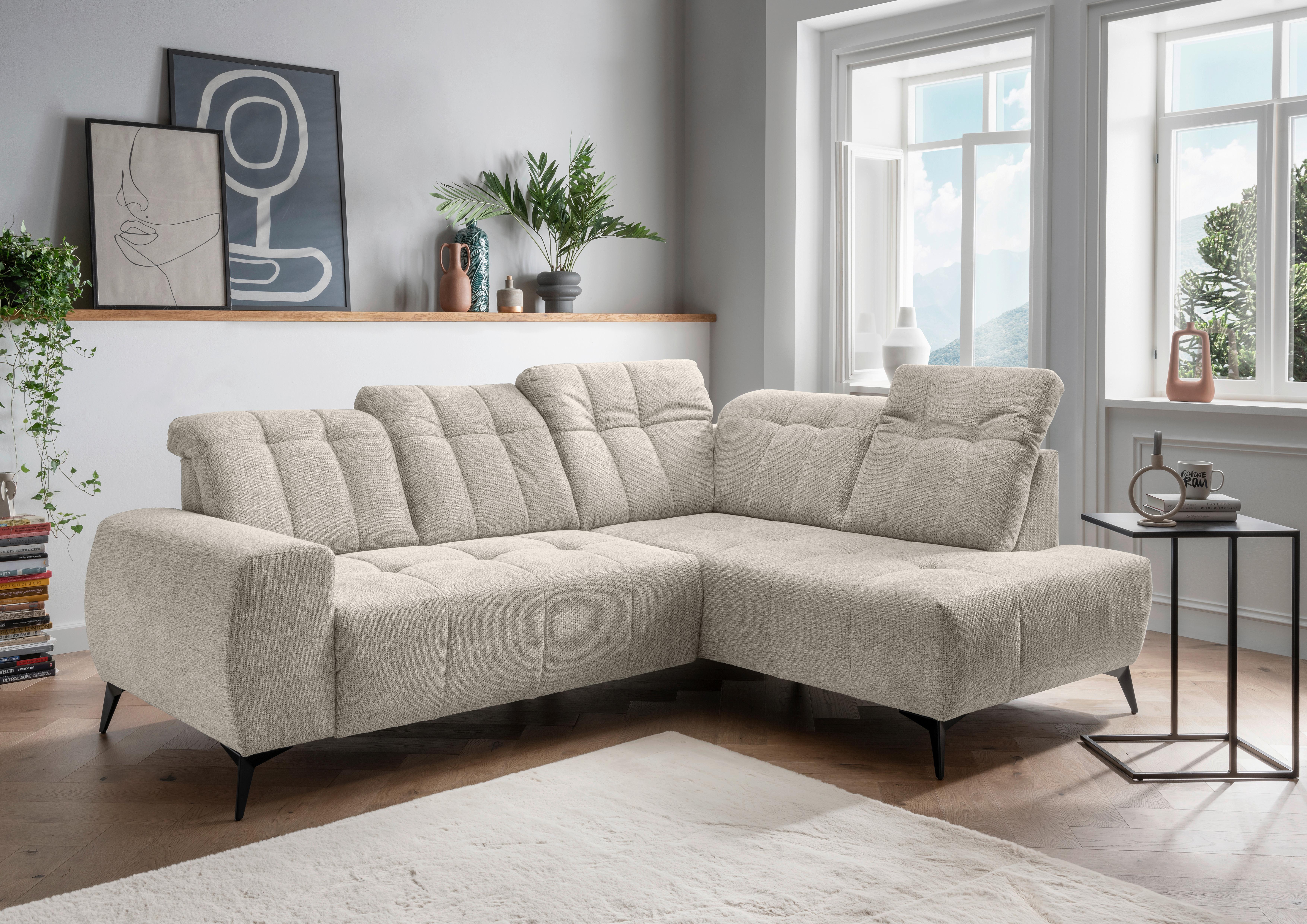 ECKSOFA Sano, Beige S: 261x200 cm - Beige/Schwarz, MODERN, Textil (261/200cm) - Livetastic