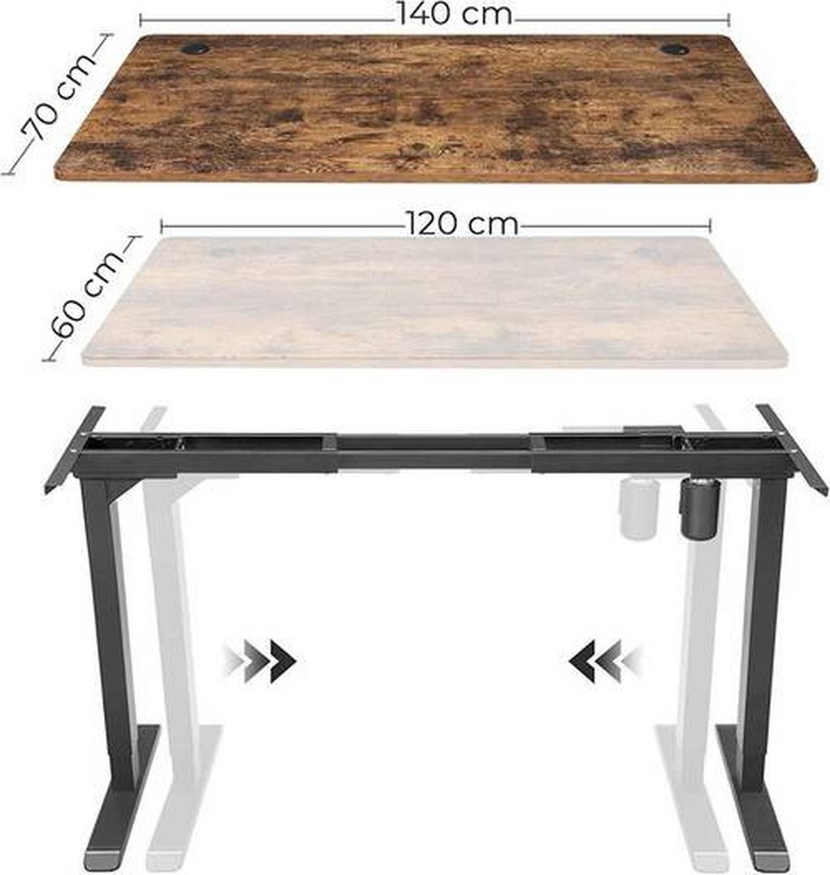 Schreibtischbeine B: 115-147cm H: 71-112 cm verstellbar - Schwarz, Basics, Metall (115-147/71-112/60cm) - Boxxx