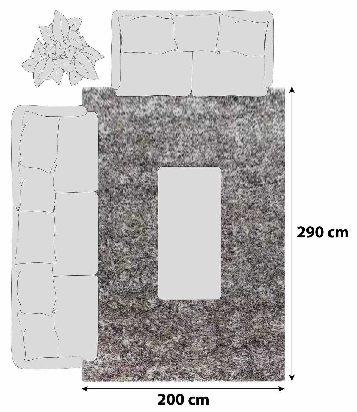 Hochflor Teppich Beige Enjoy 200x290 cm - Beige, KONVENTIONELL, Textil (200/290cm)