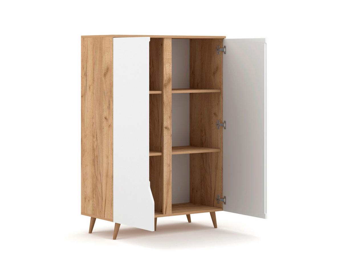 Sideboard Kommode 2d Tue - Eichefarben/Eiche Wotan, Design, Holzwerkstoff (90/132/42cm) - Livetastic