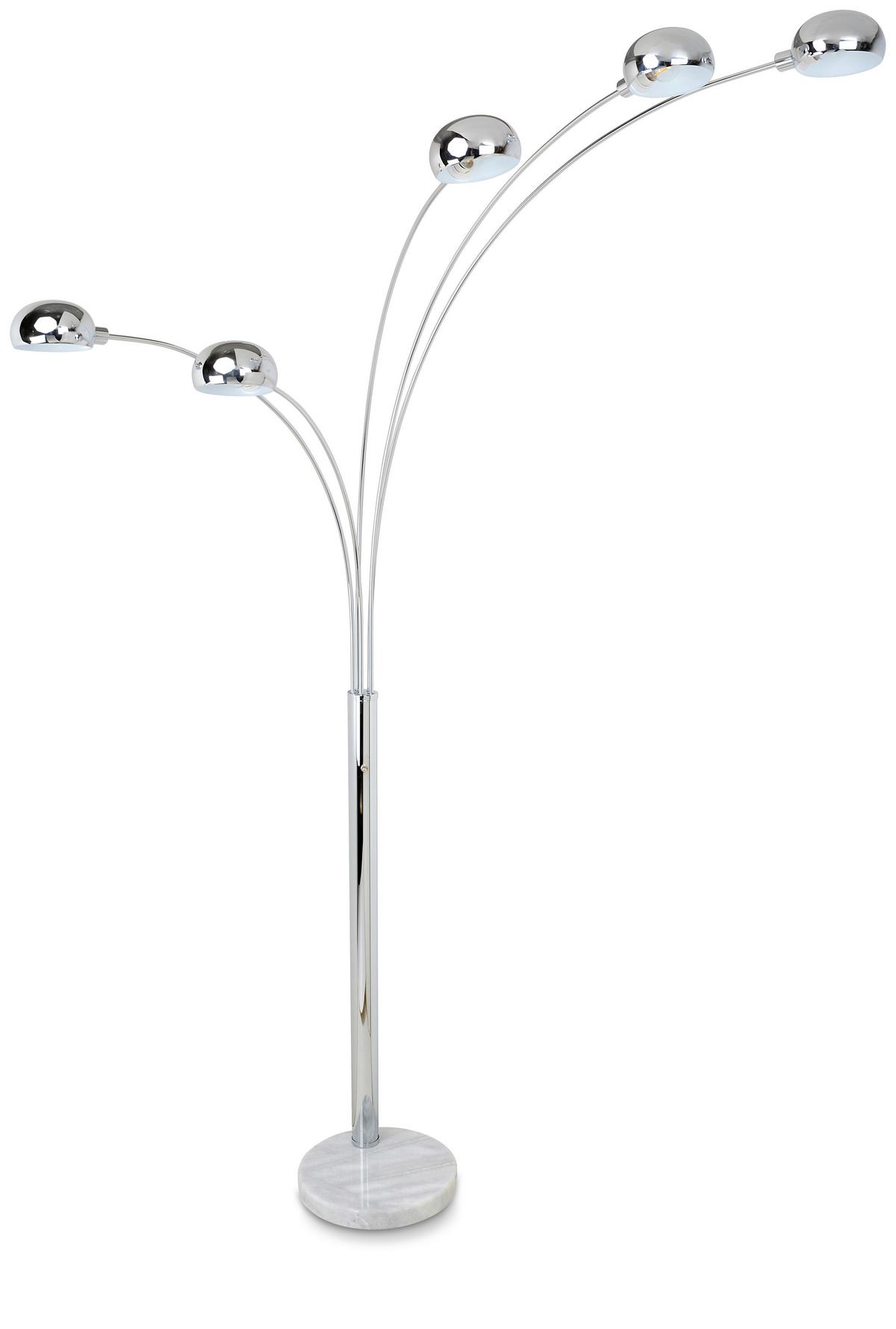 Stojacia lampa Turle V: 200cm, 40 Watt - chrómová, Modern, kov (130/200cm) - Mömax