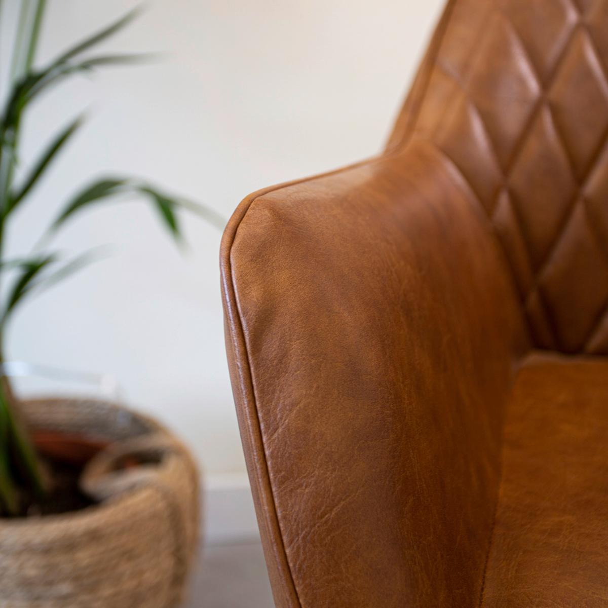 Stuhl-Set Cose - Cognac/Schwarz, KONVENTIONELL, Textil/Metall (62/83/60cm) - MID.YOU