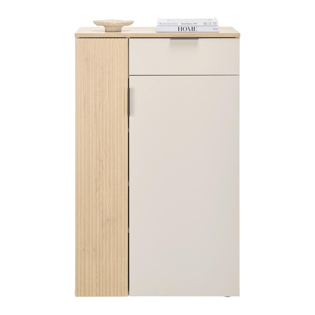 Botník CANNES - barvy dubu/černá, Moderní, kompozitní dřevo/plast (68/110/40cm) - Mömax