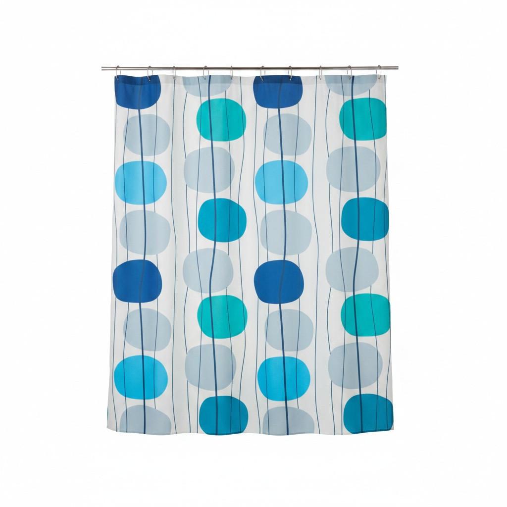 Duschvorhang in Blau Textil/Mischgewebe